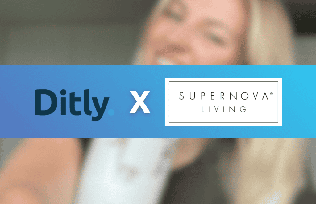 Logo of Delta Shore and Supernova Living partnership on promotional banner.